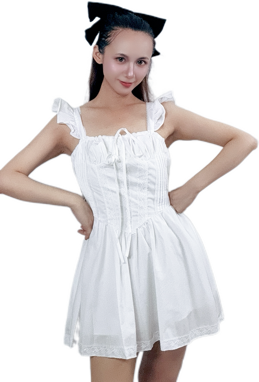 "Snowy Grace Dress in elegant white design"