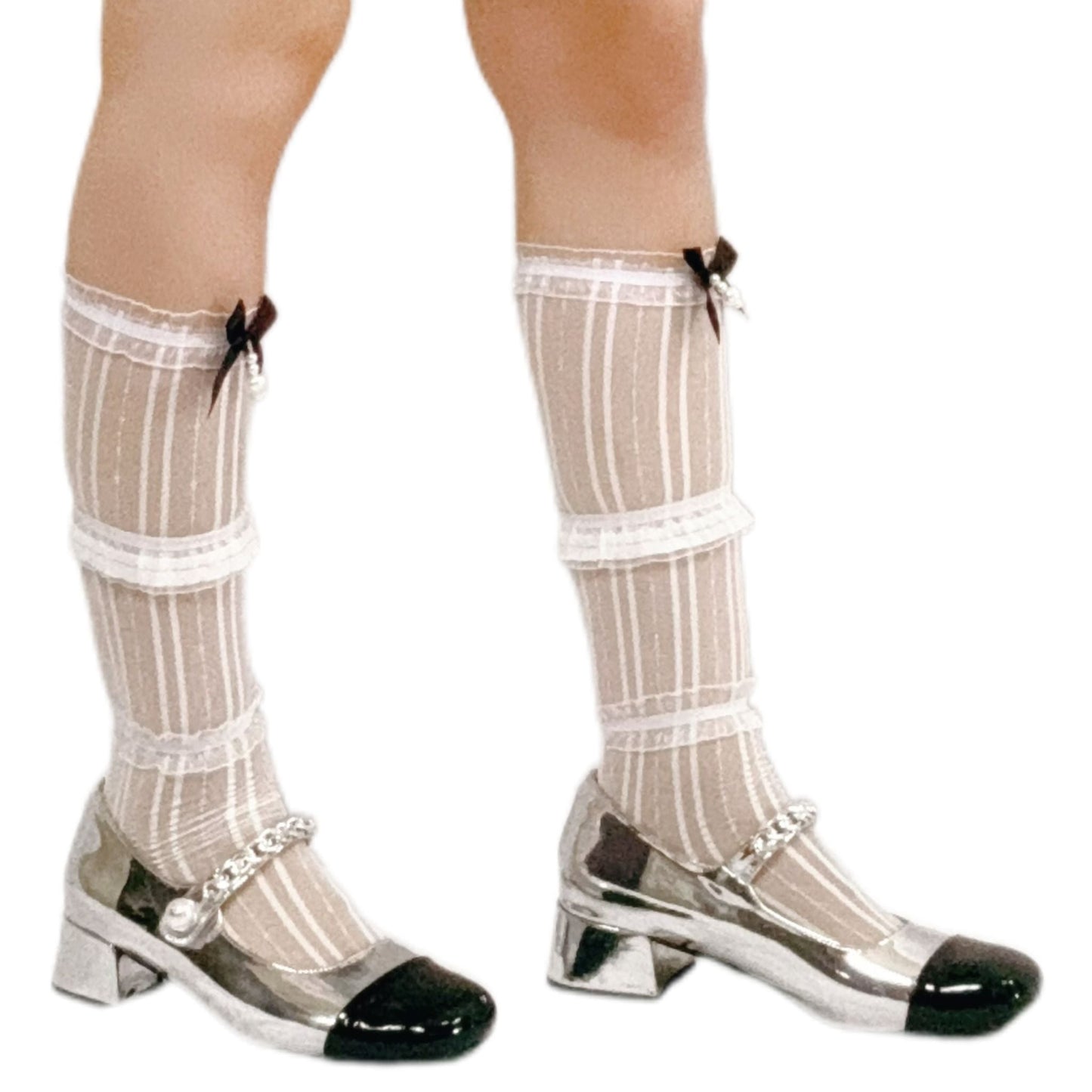 Baby Doll Pearl Ribbon Socks